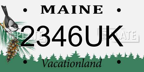 2346UK Maine License Plate