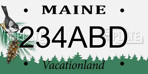 234ABD Maine License Plate