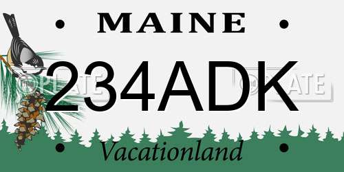 234ADK Maine License Plate