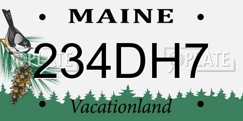 234DH7 Maine License Plate