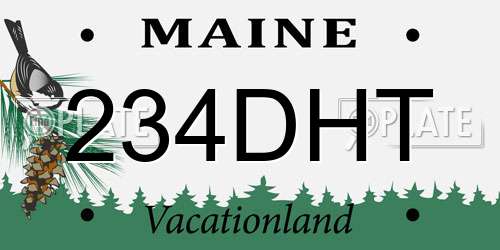 234DHT Maine License Plate