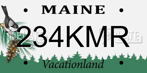 234KMR Maine License Plate