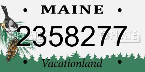 2358277 Maine License Plate