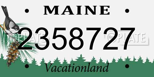 2358727 Maine License Plate