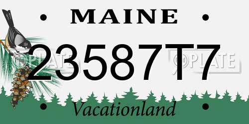 23587T7 Maine License Plate