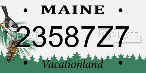 23587Z7 Maine License Plate