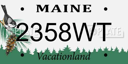 2358WT Maine License Plate