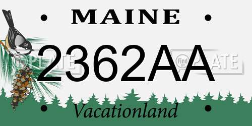 2362AA Maine License Plate
