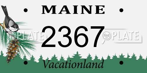 2367 Maine License Plate
