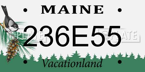 236E55 Maine License Plate