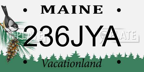 236JYA Maine License Plate