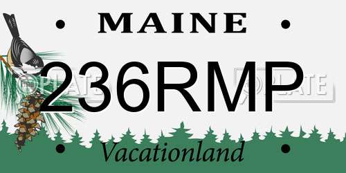 236RMP Maine License Plate