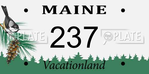 237 Maine License Plate