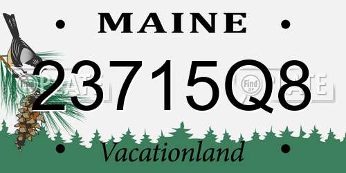23715Q8 Maine License Plate