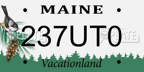 237UT0 Maine License Plate