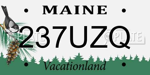 237UZQ Maine License Plate