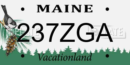 237ZGA Maine License Plate