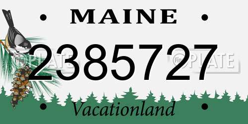 2385727 Maine License Plate