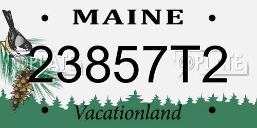 23857T2 Maine License Plate