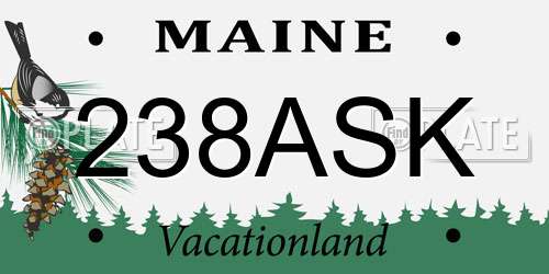 238ASK Maine License Plate