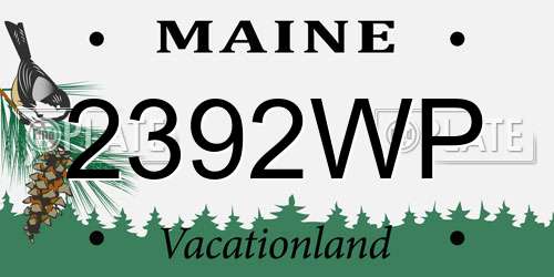 2392WP Maine License Plate