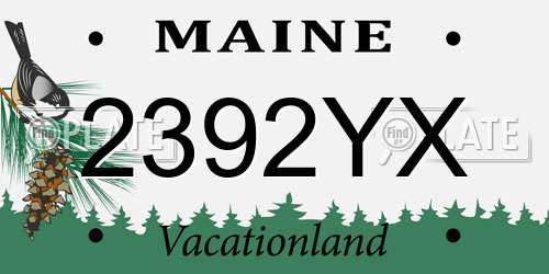 2392YX Maine License Plate