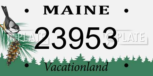 23953 Maine License Plate