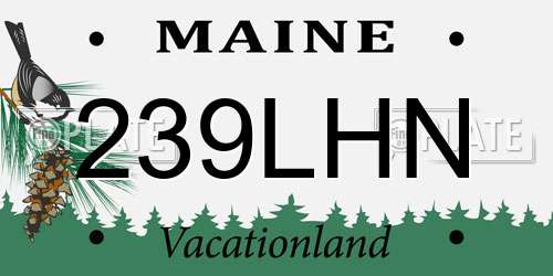 239LHN Maine License Plate