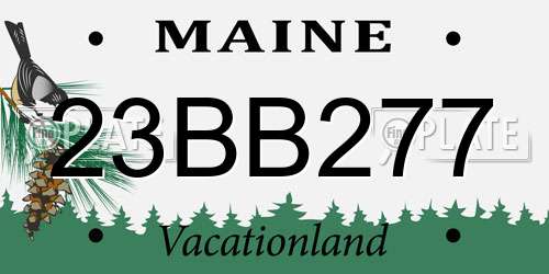 23BB277 Maine License Plate