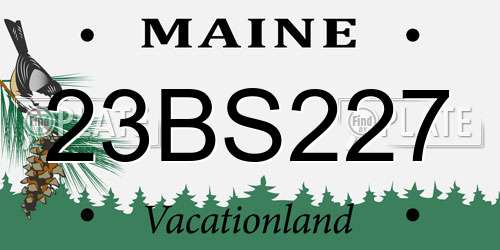23BS227 Maine License Plate
