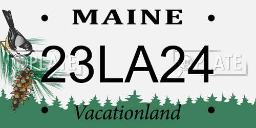 23LA24 Maine License Plate