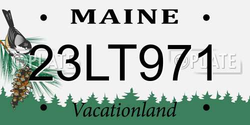 23LT971 Maine License Plate