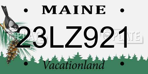 23LZ921 Maine License Plate
