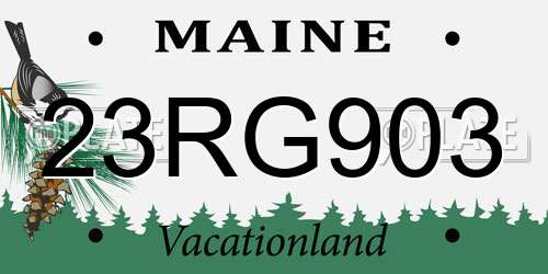 23RG903 Maine License Plate