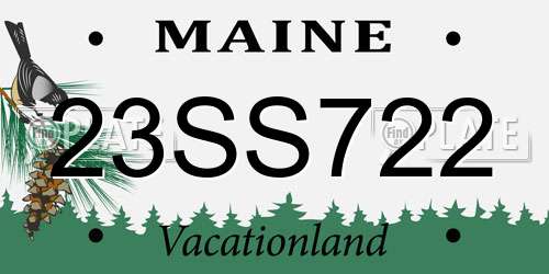 23SS722 Maine License Plate