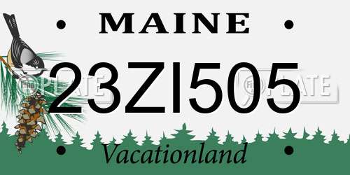 23ZI505 Maine License Plate