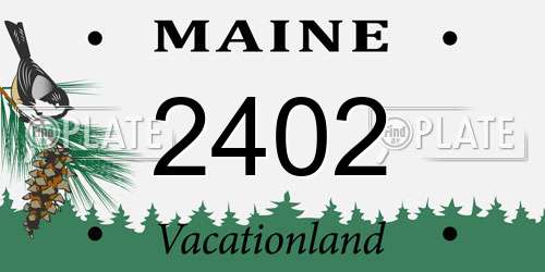 2402 Maine License Plate