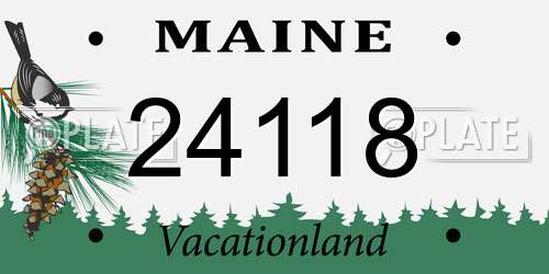 24118 Maine License Plate