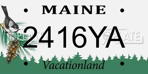 2416YA Maine License Plate