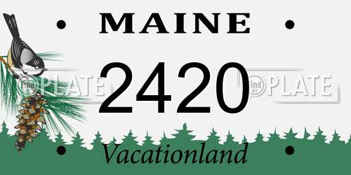 2420 Maine License Plate