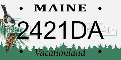 2421DA Maine License Plate