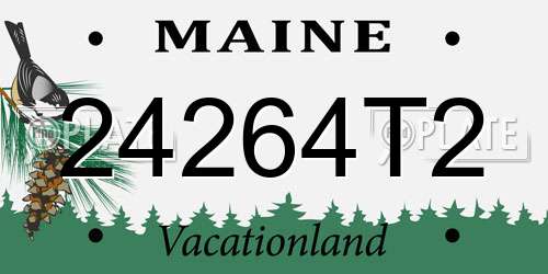 24264T2 Maine License Plate