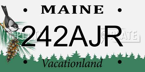 242AJR Maine License Plate