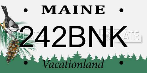 242BNK Maine License Plate