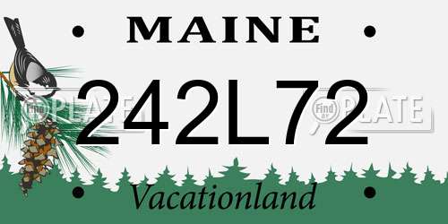 242L72 Maine License Plate