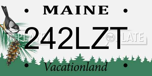 242LZT Maine License Plate
