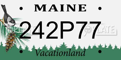 242P77 Maine License Plate