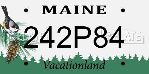 242P84 Maine License Plate