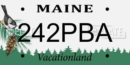 242PBA Maine License Plate