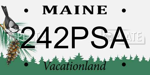 242PSA Maine License Plate